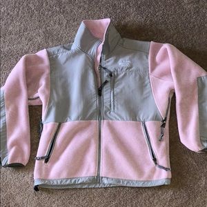 Pink and Gray NORTH FACE Denali fleece jacket